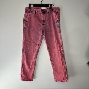 Current Elliot acid wash high waist cropped straight leg denim 100% cotton jeans